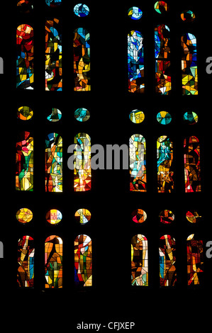 BARCELONA, SPAIN - December 15: The windows of La Sagrada Familia - the impressive cathedral designed by Gaudi. Stock Photo
