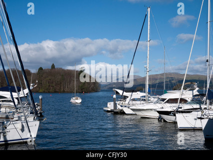 Lake Windermere, Pleasure Boats, Bowness, Lake District, Cumbria, England, UK. Stock Photo