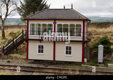 Settle signal box - Settle to Carlisle railway line Stock Photo