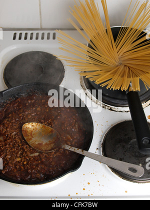 Cooking Spaghetti Bolognese Stock Photo