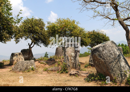 Plain of Jars site 2 Annamese Cordillera  Xieng Khuang Province Northern Laos Stock Photo