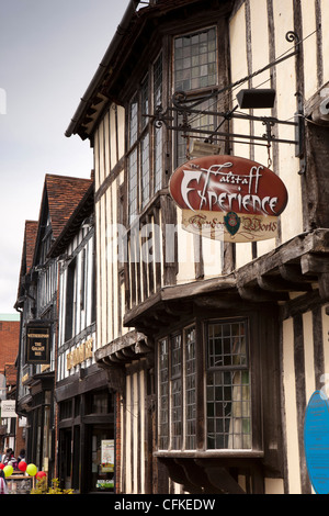 Warwickshire, Stratford on Avon, Sheep Street, Falstaff Experience Tudor World visitor attraction Stock Photo