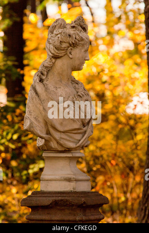 Bust of a young woman in park 'Summer garden' in St.Petersburg, Russia Stock Photo