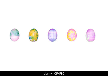A set of colored Easter eggs isolated on a white background Stock Photo