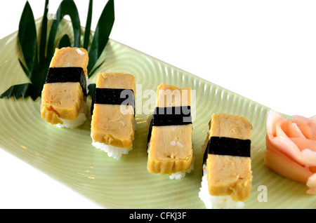 Tamago yaki is sushi using an egg Stock Photo