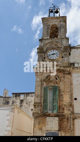 The old clock tower from Martina Franca, Apulia. Italy. Stock Photo