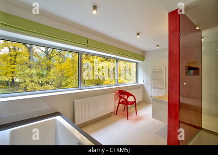 Modern bathroom in country house Stock Photo