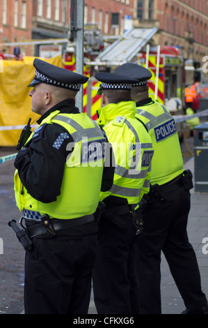 West Yorkshire Fire Service at a disaster training exercise in Leeds city center Stock Photo