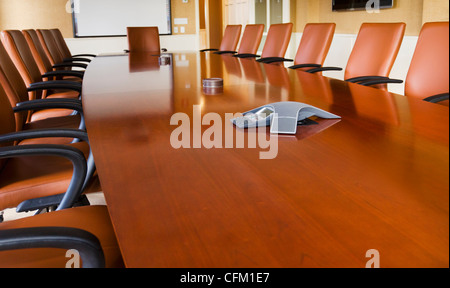 USA, New York State, New York City, Empty conference room Stock Photo