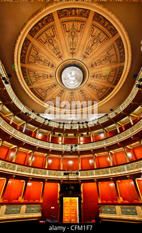 Inside view of the Apollo Municipal Theater, of the city of Patras ...