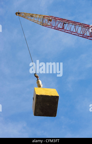 Usa, New York State, New York City, crane hook carrying block Stock Photo
