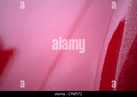 Water drops and reflection on a car Stock Photo