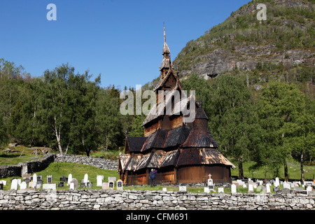 Borgund stave church, Sogn og Fjordane, Norway, Scandinavia, Europe Stock Photo