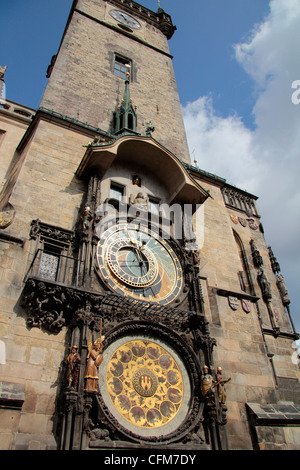 Astronomical clock, Old Town Hall, Prague, Czech Republic, Europe Stock Photo