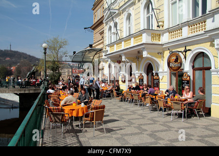 Restaurant in the Old Town, Prague, Czech Republic, Europe Stock Photo