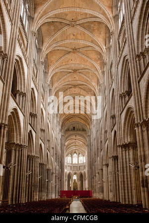 Interior looking east, Rouen Cathedral, Rouen, Upper Normandy, France, Europe Stock Photo