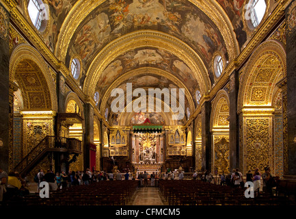 Interior of St. John's CoCathedral, Valletta, Malta, Europe Stock Photo