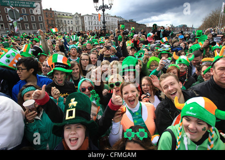People in Dublin, Ireland on St.Patricks day Stock Photo