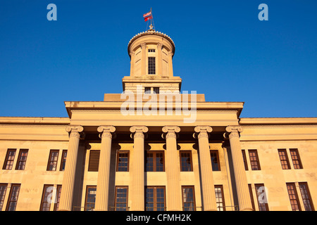 USA, Tennessee, Nashville, State Capitol Building against blue sky Stock Photo