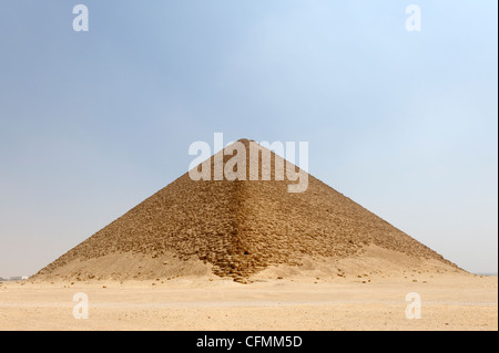 Dahshur. Egypt. View of the Red Pyramid at Dahshur the world’s first monument to have the prefect classical true pyramidal Stock Photo