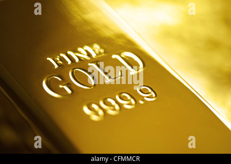 Gold ingot Stock Photo