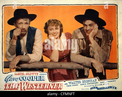 WILLIAM WYLER (DIR) GARY COOPER DORIS DAVENPORT WALTER BRENNAN Stock Photo