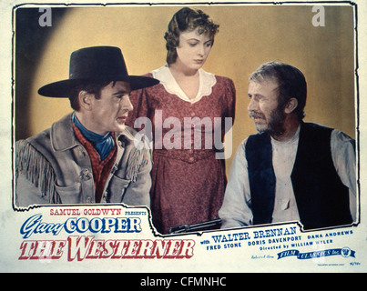 WALTER BRENNAN DORIS DAVENPORT GARY COOPER WILLIAM WYLER (DIR) Stock Photo