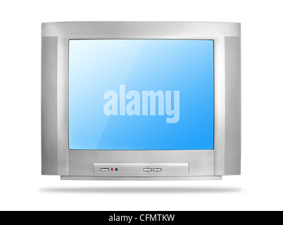 Old TV set isolated on a white background
