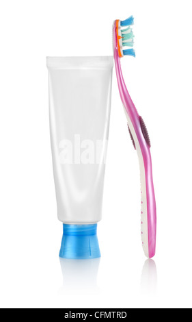 Toothbrush with toothpaste isolated on white background Stock Photo - Alamy