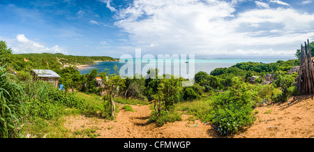 Fishing village with view on the emerald sea near Diego Suarez, north of Madagascar Stock Photo