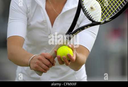 A cropped generic images of a tennis player Stock Photo