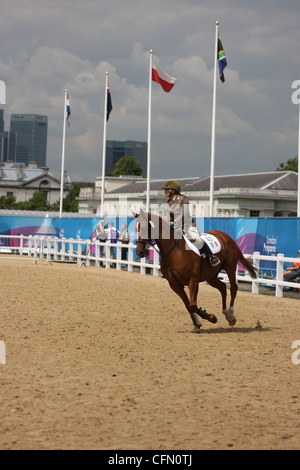 Lavinia Bonessio of Italy in the show jumping at the womens modern pentathlon at Greenwich park. Stock Photo