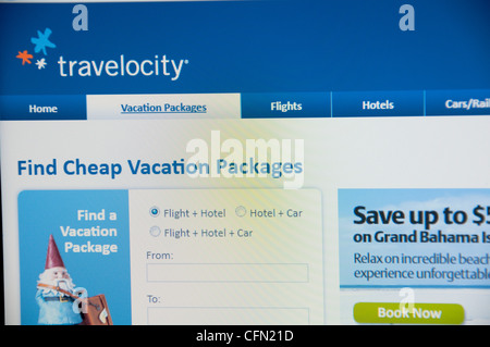 Travelocity website screenshot Stock Photo