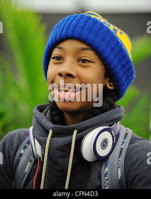 Ray Ray of Mindless Behavior signs autographs for fans during a meet and greet event held at a Kmart store in Miami Miami, Florida - 08.02.12 Stock Photo