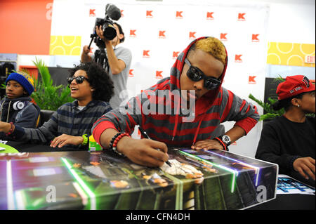 Prodigy of Mindless Behavior signs autographs for fans during a meet and greet event held at a Kmart store in Miami Miami, Florida - 08.02.12 Stock Photo