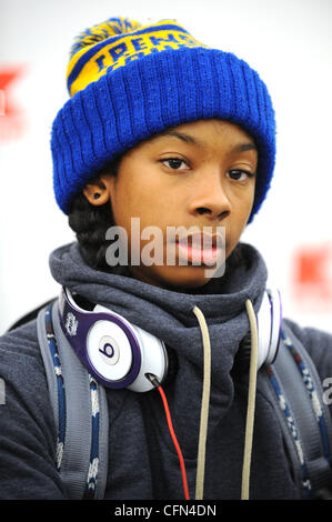 Ray Ray of Mindless Behavior signs autographs for fans during a meet and greet event held at a Kmart store in Miami Miami, Florida - 08.02.12 Stock Photo