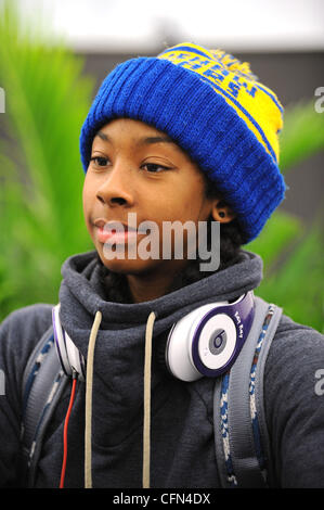 Ray Ray of Mindless Behavior signs autographs for fans during a meet and greet event held at a Kmart store in Miami Miami, Florida - 08.02.12 Stock Photo