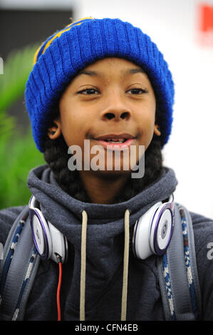 Ray Ray of Mindless Behavior signs autographs for fans during a meet and greet event held at a Kmart store in Miami Miami, Florida - 08.02.12 Stock Photo