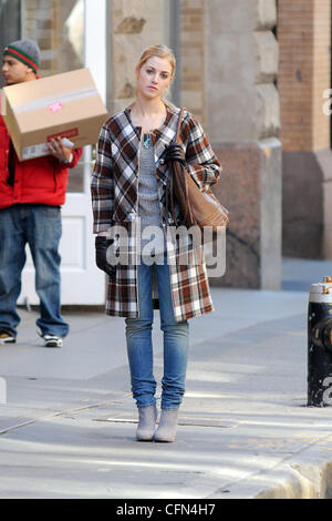 Ella Rae Peck on the 'Gossip Girl' film set on location in Manhattan. New York City, USA - 31.01.12 Stock Photo