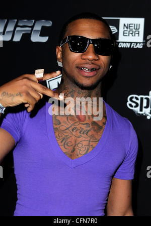 Lil B XS Nightclub Kicks Off Magic With Famous Stars and Straps Party featuring a performance by Travis Barker at Encore Resort and Casino  Las Vegas, Nevada - 15.02.11 Stock Photo