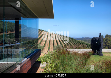 Tokara Delicatessen with sculpture in garden Stock Photo