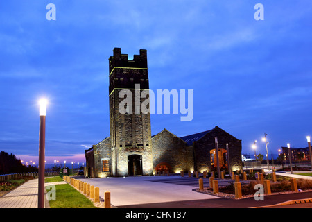 Sosban Restaurant , at the former Pump House in Llanelli's North Dock. Wales UK at twilight . Stock Photo