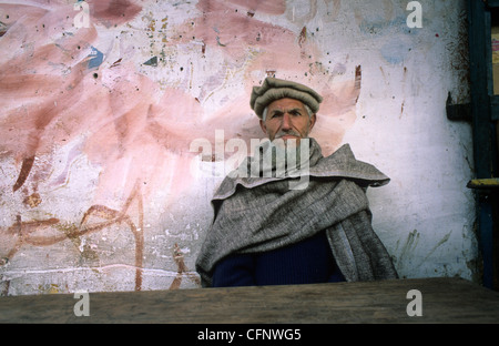 Portrait  of an old man from Gilgit, Hunza Valley, Pakistan. Stock Photo