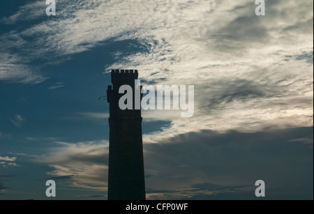 silhouette of the old clock tower of the Dutch fort in the UNESCO World Heritage Site of Galle, Sri Lanka Stock Photo