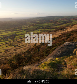 View from the Roaches towards Bosley Cloud, the Roaches,Staffordshire,Peak District National Park, England, UK Stock Photo