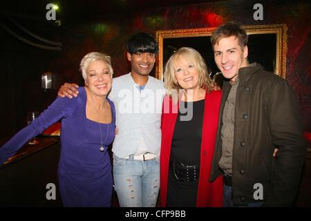 Denise Welch, Emmanuelle Ray, Sherrie Hewson, Matt Evers Press night for 'My Trip Down The Pink Carpet' After Party at Cafe de Paris - Inside London, England - 03.02.11 Stock Photo