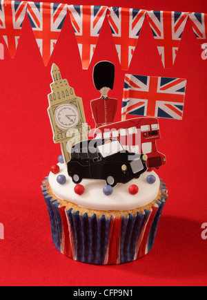 BRITISH CELEBRATION LONDON CUPCAKE Stock Photo