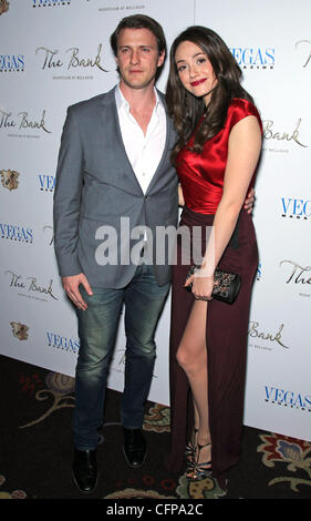 Patrick Heusinger and Emmy Rossum Emmy Rossum hosts Vegas Magazine's February Issue Bash at The Bank at Bellagio Las Vegas, Nevada - 04.02.11 Stock Photo