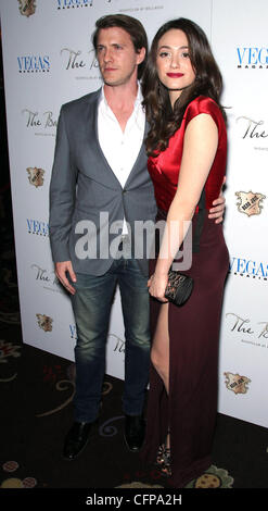 Patrick Heusinger and Emmy Rossum Emmy Rossum hosts Vegas Magazine's February Issue Bash at The Bank at Bellagio Las Vegas, Nevada - 04.02.11 Stock Photo