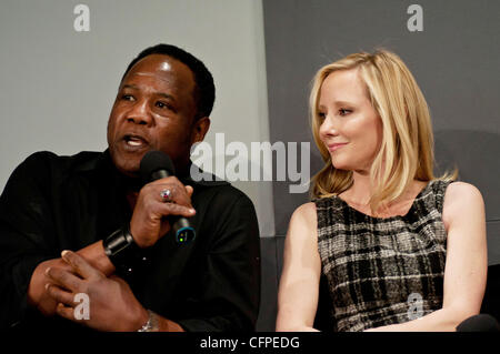 Isiah Whitlock Jr, Anne Heche Meet The Filmmakers at The Apple Store Soho 'Cedar Rapids' New York City, USA - 08.02.11 Stock Photo